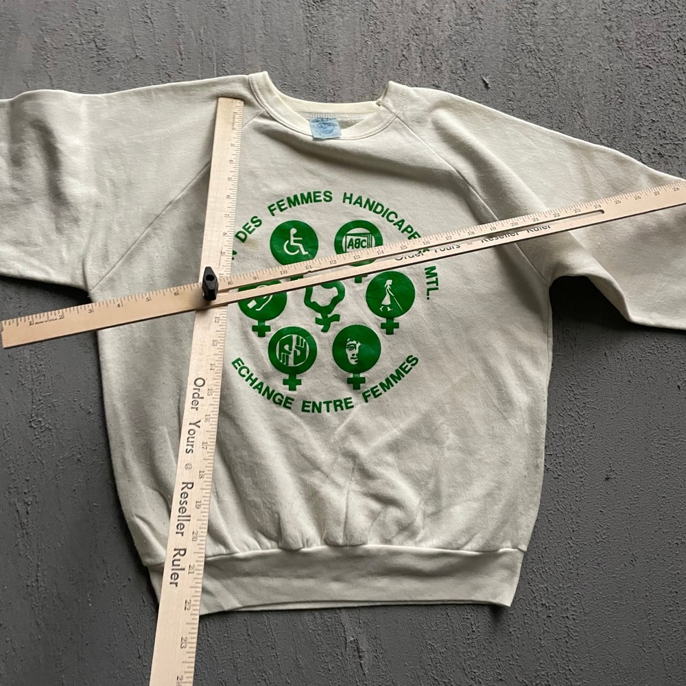 Vintage Nature Canada Raglan Sweatshirt Unisex Small White 80s - Picture 5 of 8